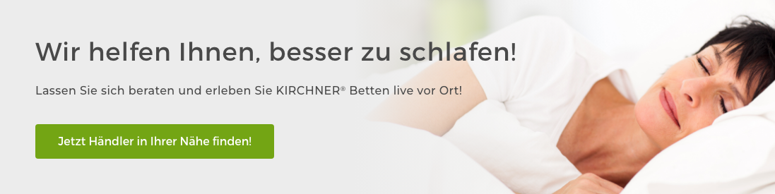 Besser schlafen in Kirchner Betten. Eine Frau liegt entspannt im Bett.