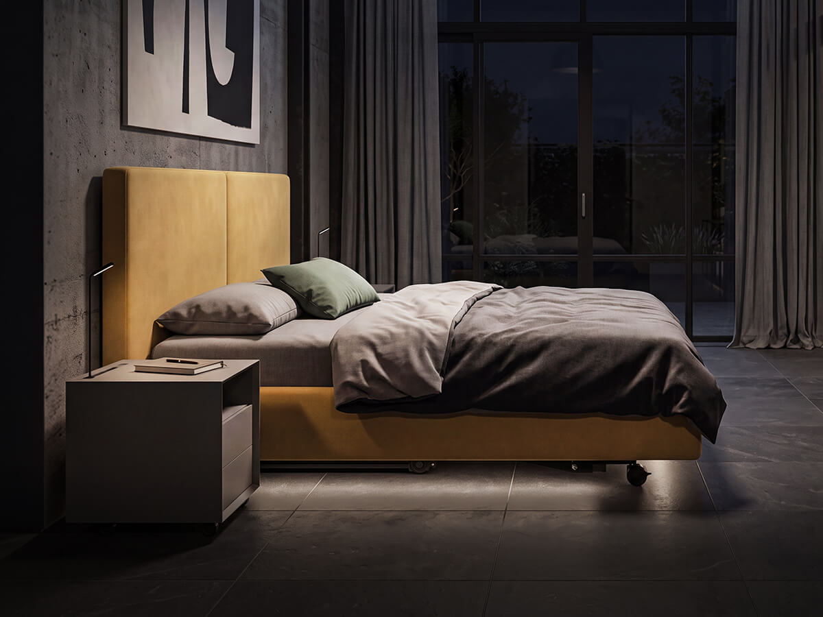 Prestige-Komfortbett Nevara von KIRCHNER als Polsterbett mit Nachttisch